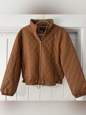 Marc New York Quilted Bomber Jacket - Camel Brown (Medium)